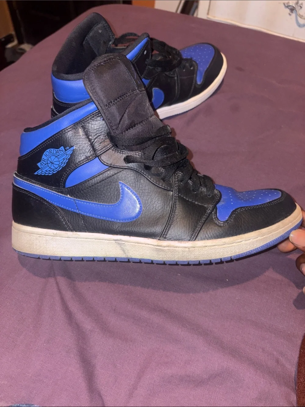Jordan High-Top Sneakers - Black & Royal Blue